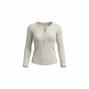 We The Free Cream Long Sleeve Henley Blouse XL NWOT